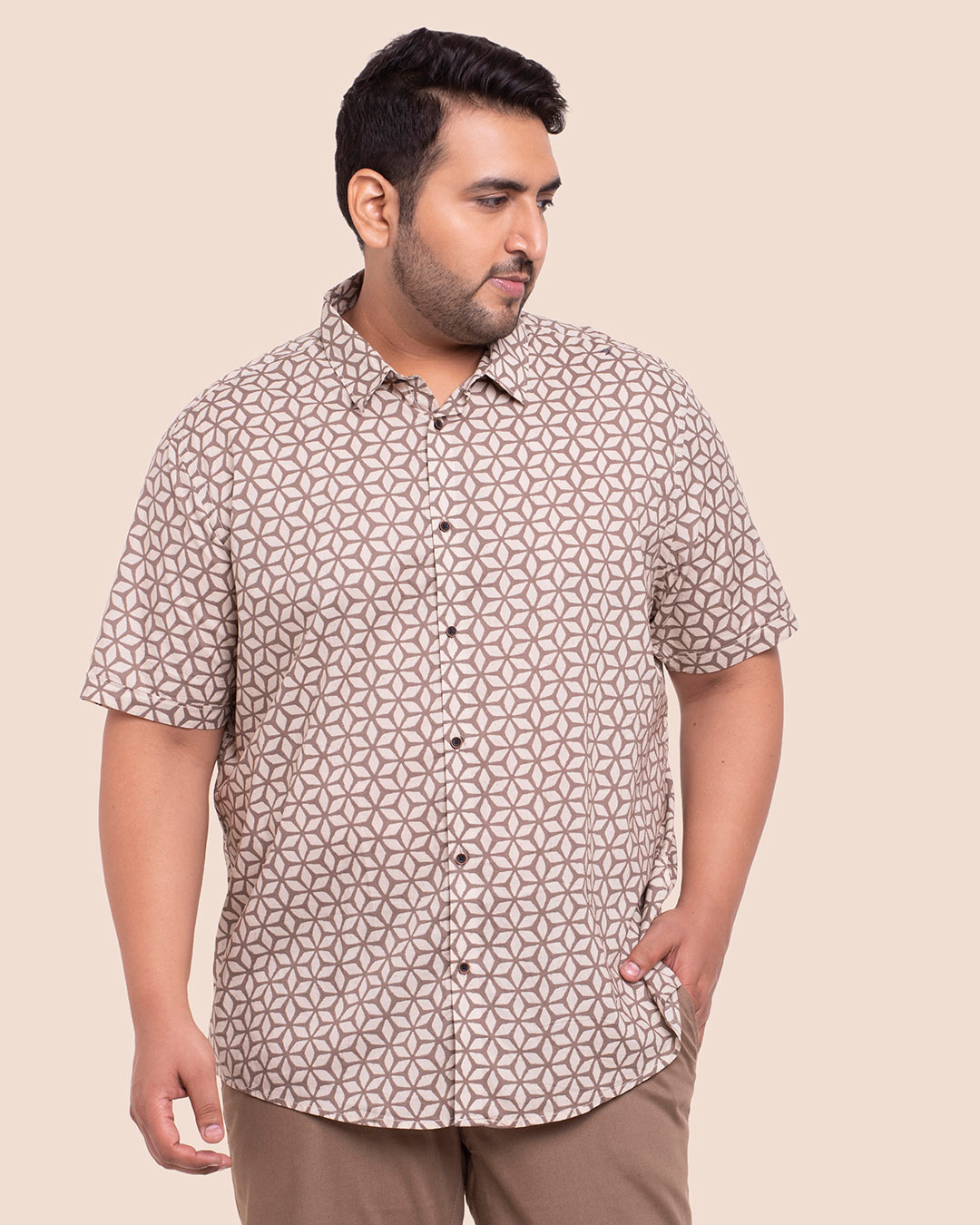 Shop Men's Printed Half Sleeves Plus Shirt-Back