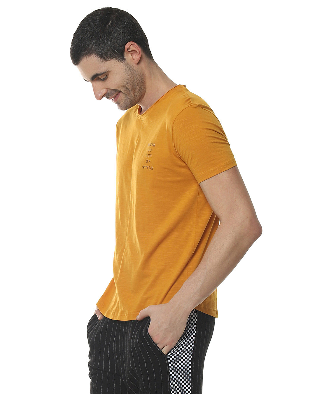Shop Men's Printed Stylish Half Sleeve Casual T-Shirt-Back