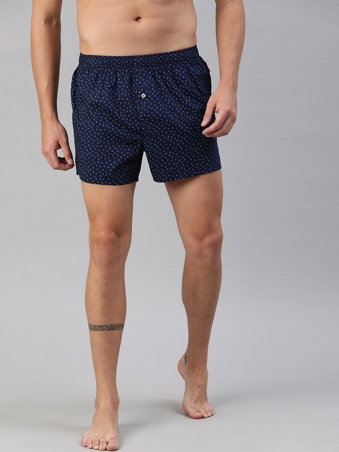 Shop Pack of 2 Men's Blue All Over Printed Woven Boxers-Back