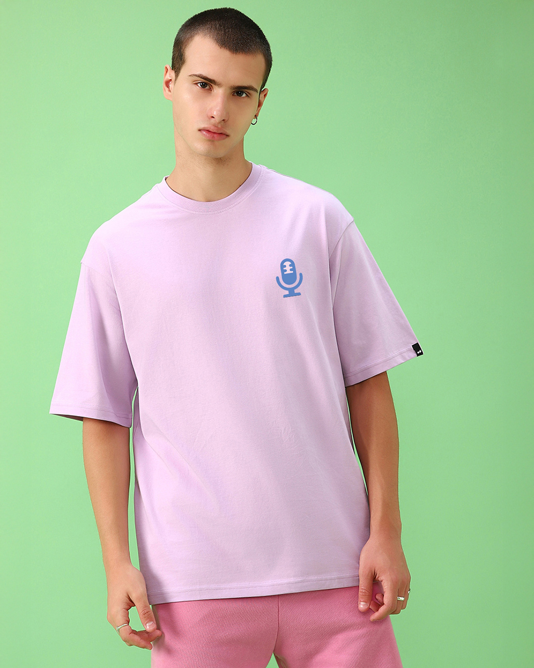 Shop Men's Purple Alexa Typography Oversized T-shirt-Back