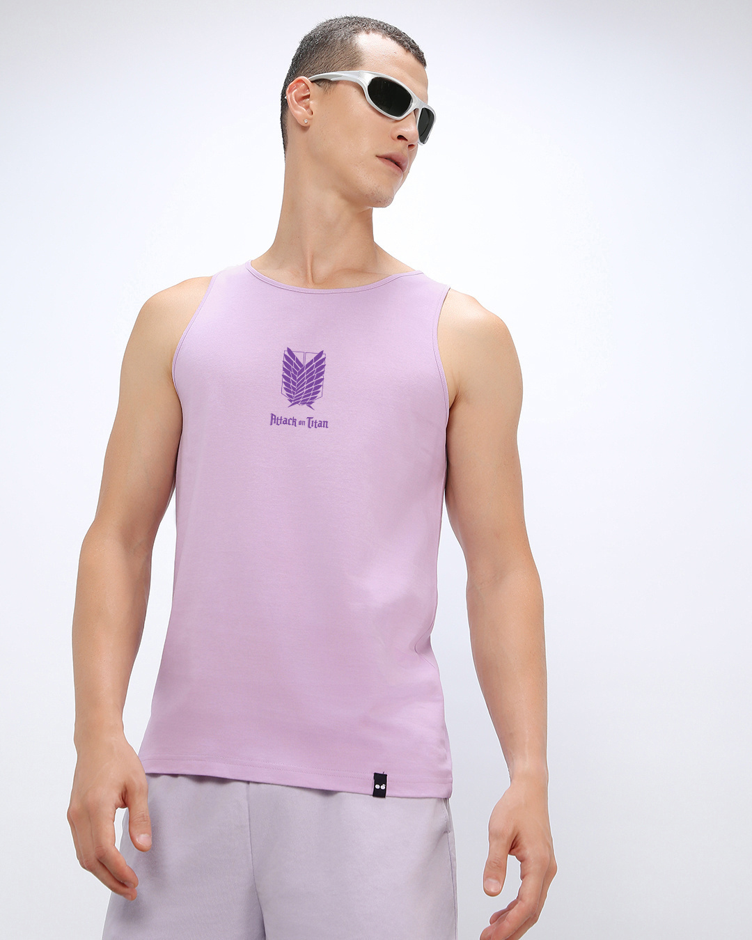 Shop Men's Purple AOT Founding Titan Graphic Printed Vest-Back