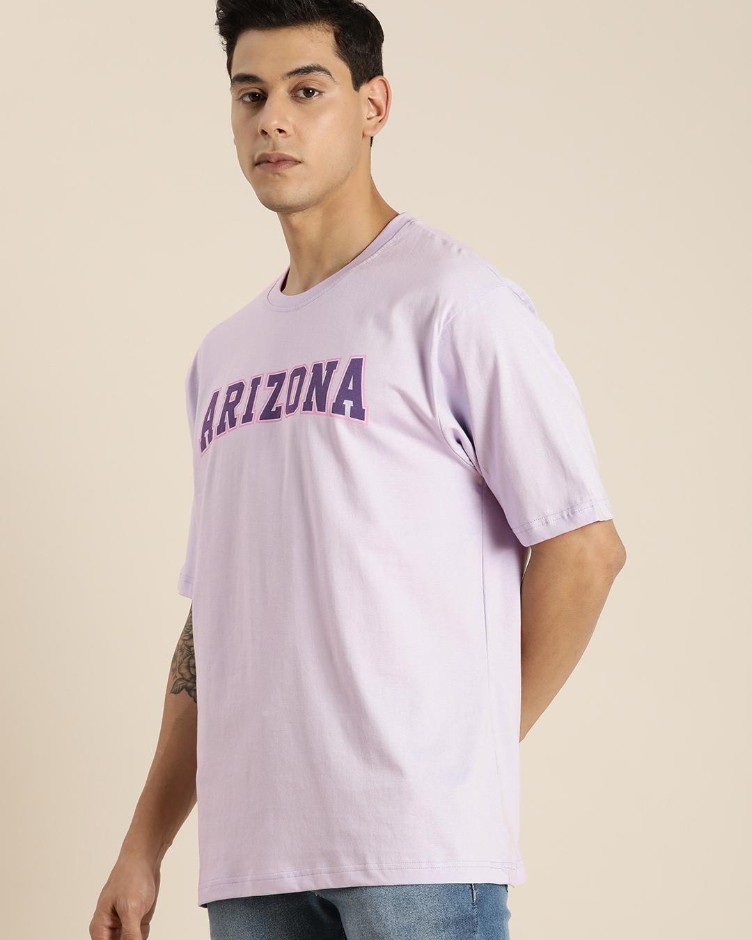 Buy Women's Purple Los Angeles Typography Oversized T-shirt Online at  Bewakoof