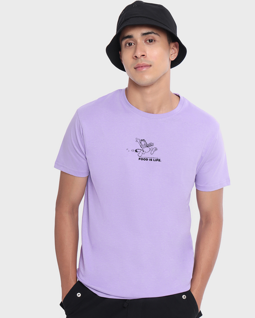Shop Men's Purple Balanced Diet Typography T-shirt-Back