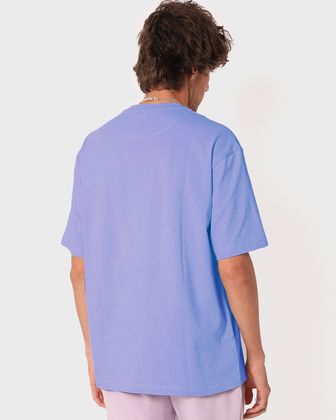 Shop Men's Purple Calm Down Graphic Printed Oversized T-shirt-Back