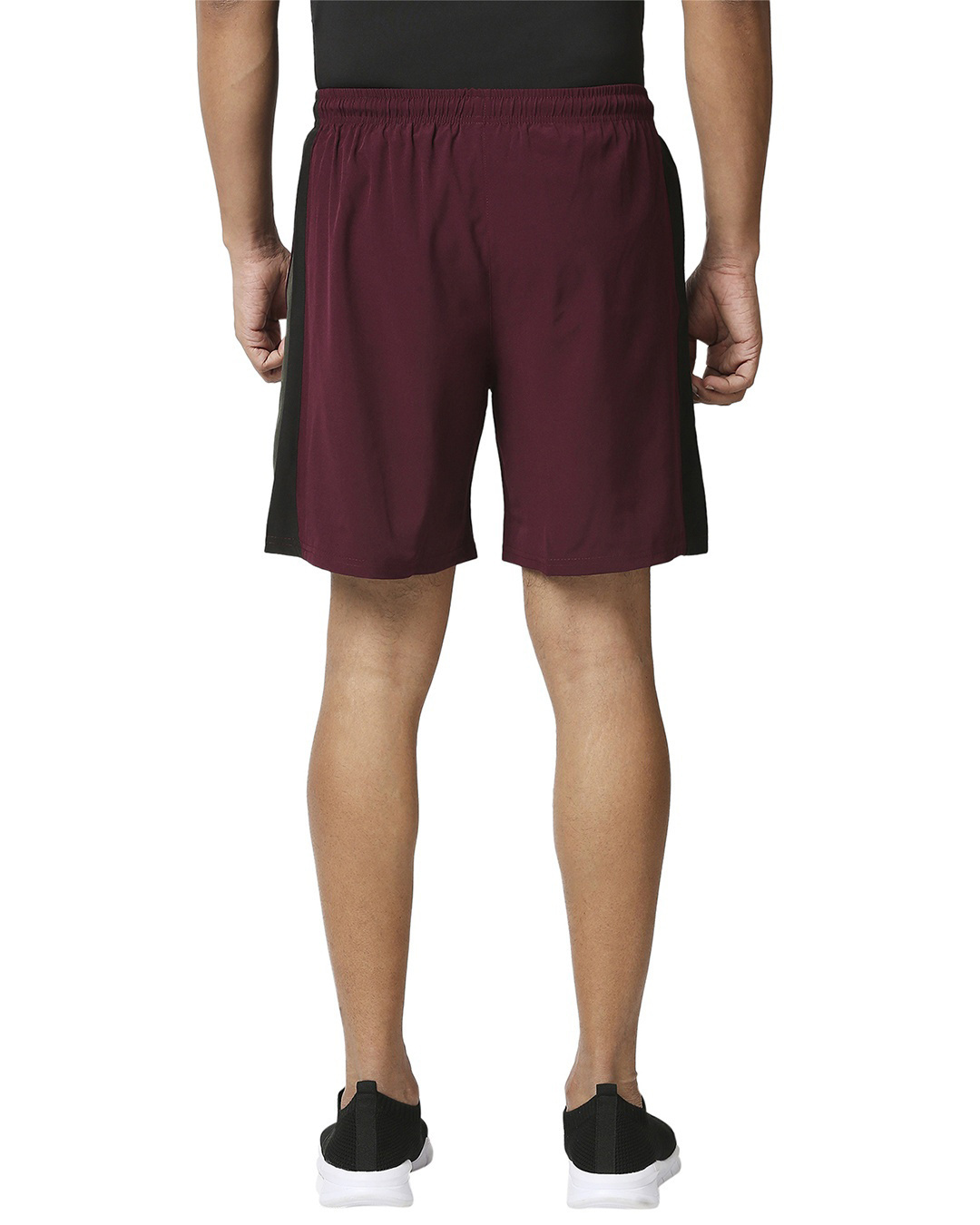 Shop Men's Purple Color Block Casual Shorts-Back