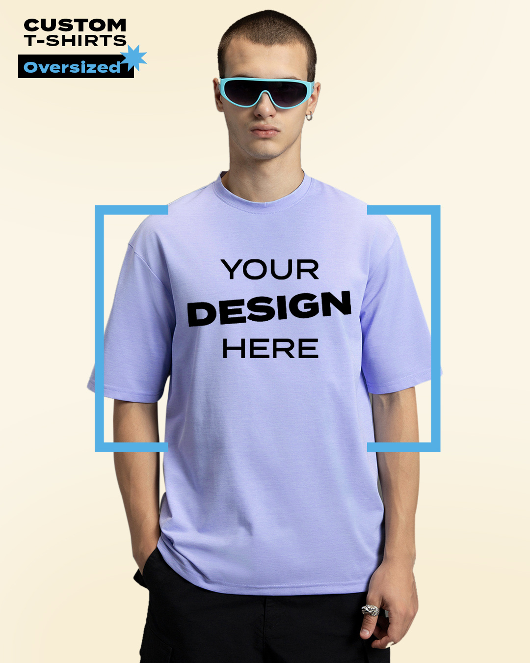 Buy Men's Purple Customizable Oversized T-shirt Online at Bewakoof