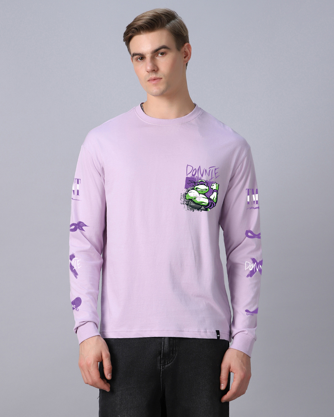 Shop Men's Purple Donnie Graphic Printed Oversized T-shirt-Back