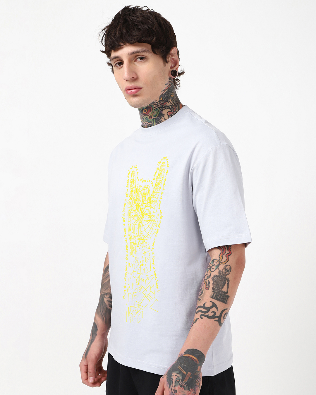 Shop Men's Lavender Dope Graphic Printed Oversized T-shirt-Back