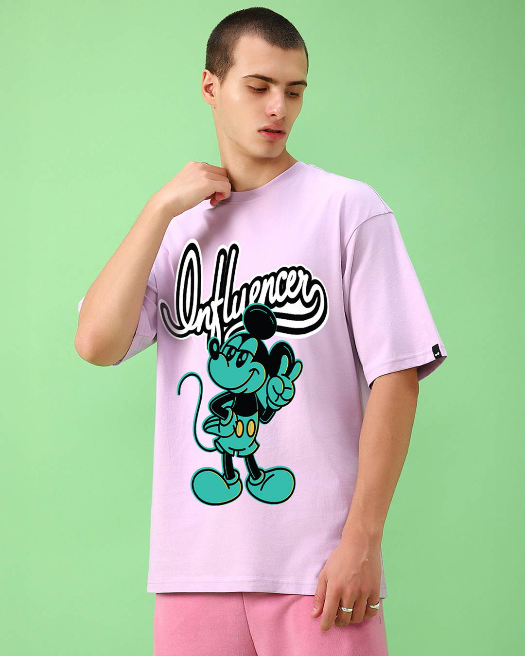 Shop Men's Purple Influencer Graphic Printed Oversized T-shirt-Back