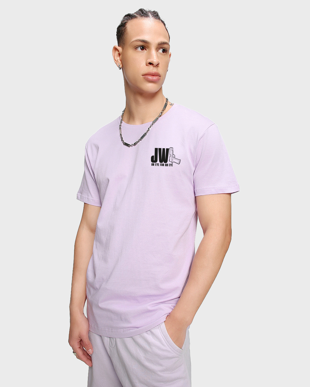 Shop Men's Purple John Wick 4/1 Graphic Printed T-shirt-Back