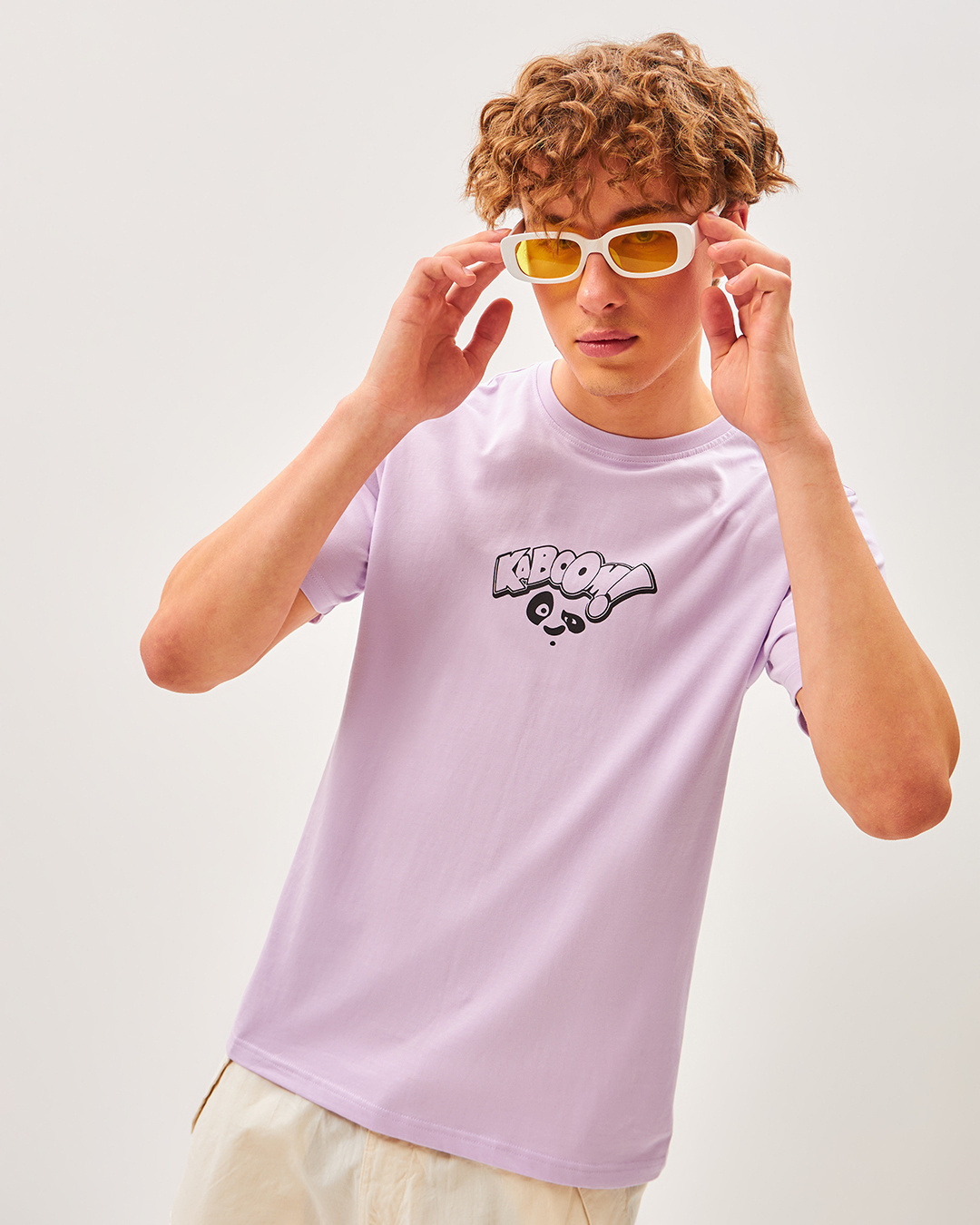 Shop Men's Purple Kaboom Graphic Printed T-shirt-Back