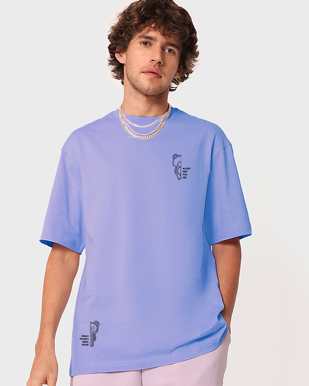 Shop Men's Purple Killer Mode Graphic Printed Oversized T-shirt-Back