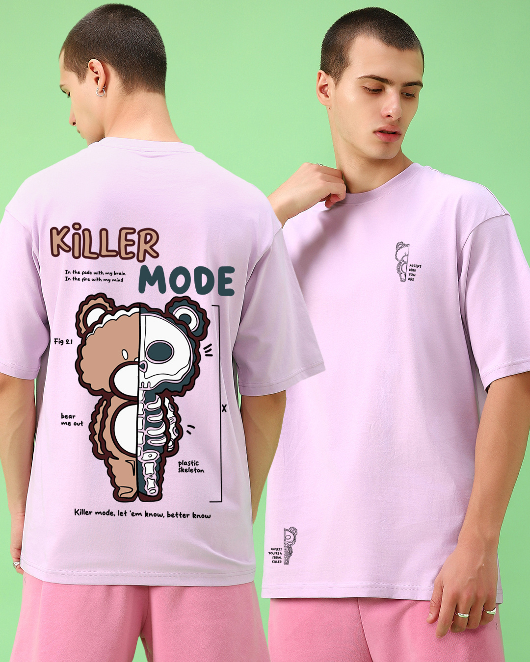 Buy Men's Purple Killer Mode Graphic Printed Oversized T-shirt Online ...