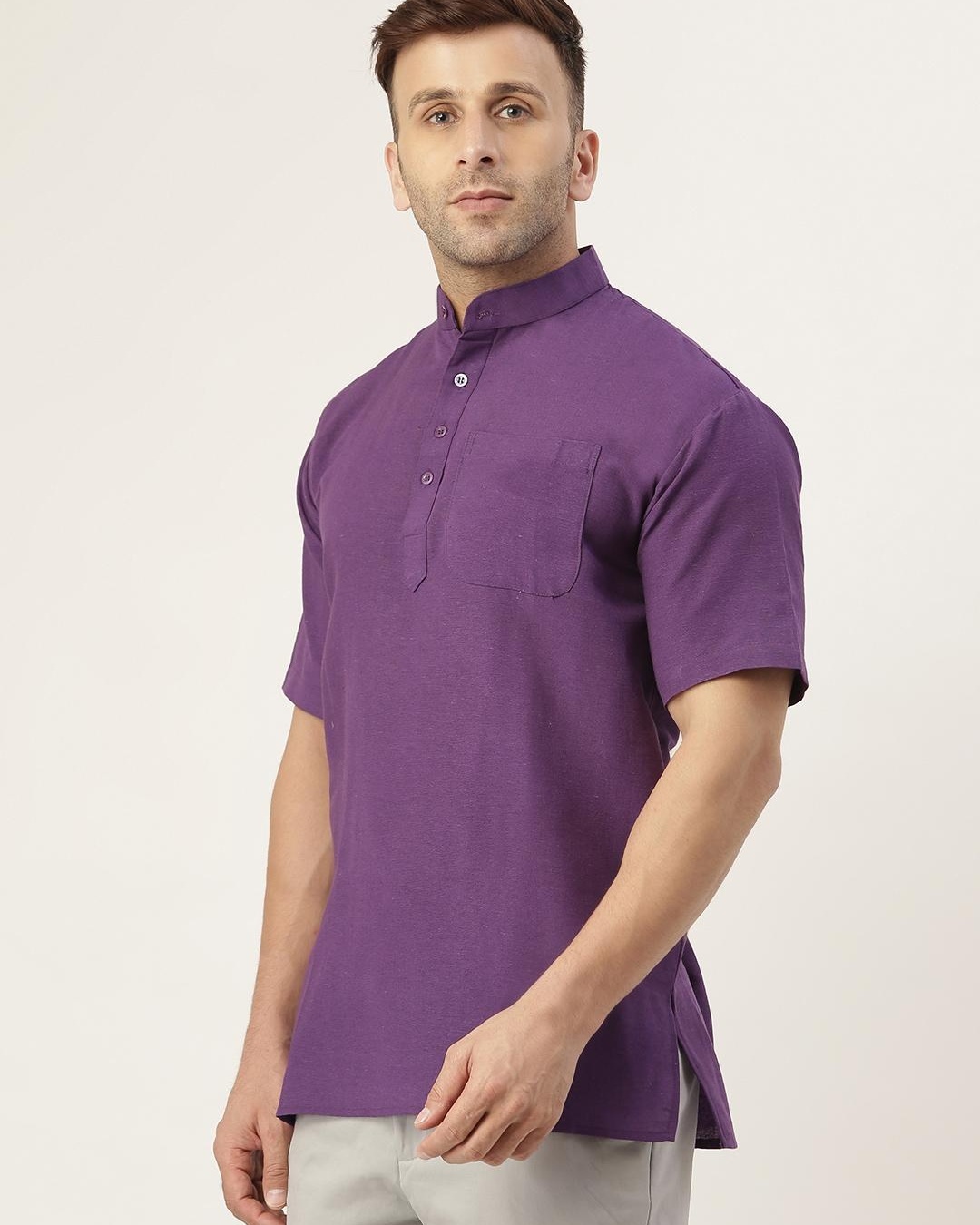 Shop Men's Purple Kurta-Back