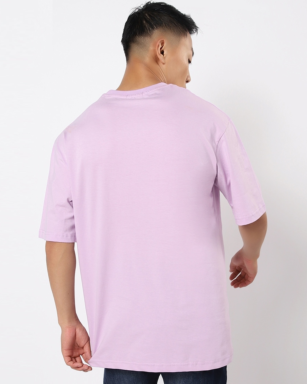 Shop Men's Purple Love For All Graphic Printed Oversized T-shirt-Back