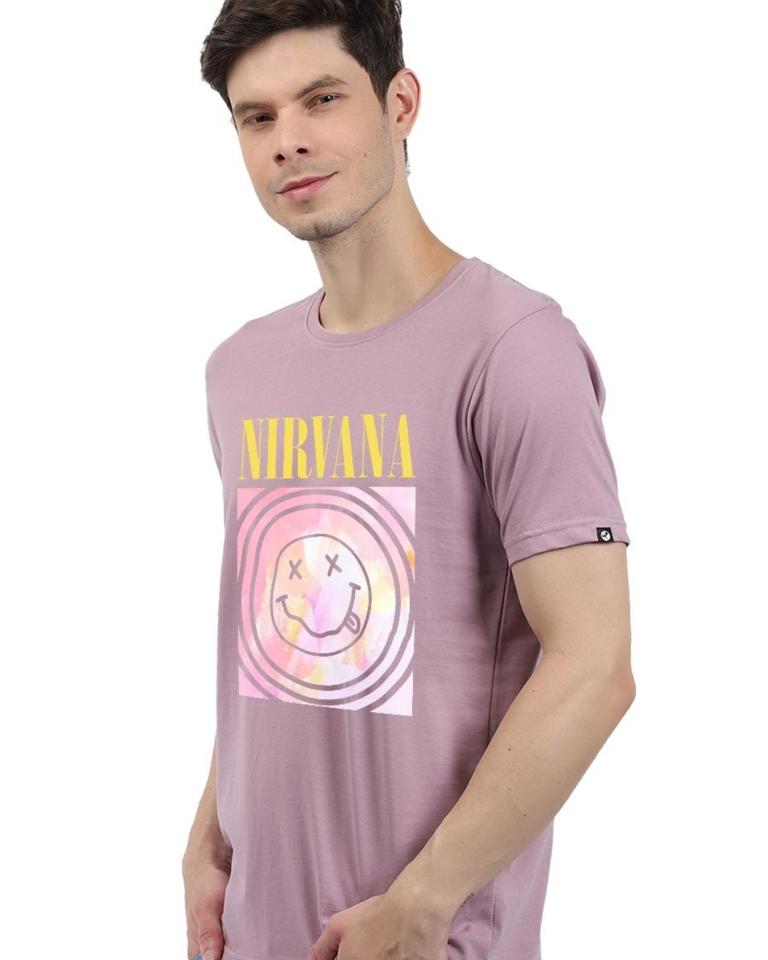 Shop Men's Purple Nirvana Graphic Printed T-shirt-Back