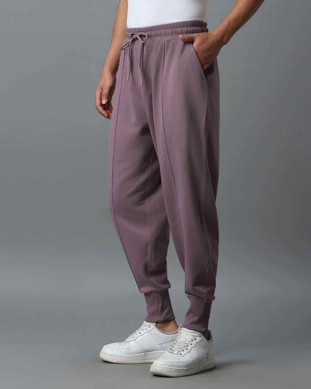 Shop Men's Purple Oversized Joggers-Back