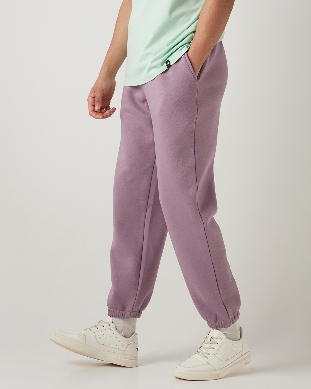 Shop Men's Purple Oversized Joggers-Back