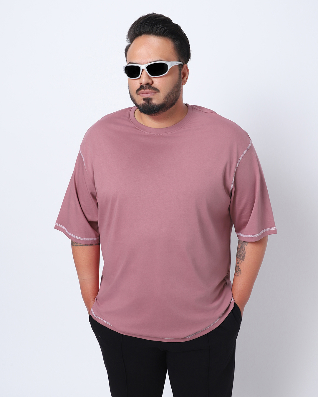 Buy Men's Purple Oversized Plus Size T-shirt Online at Bewakoof