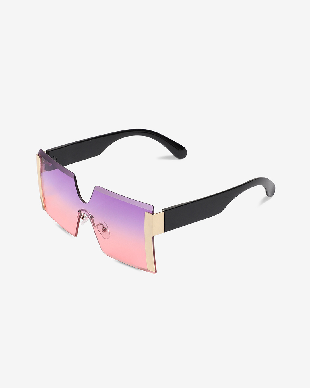 Shop Men's Purple & Pink Oversized Polarised Lens Gradient Sunglasses-Back