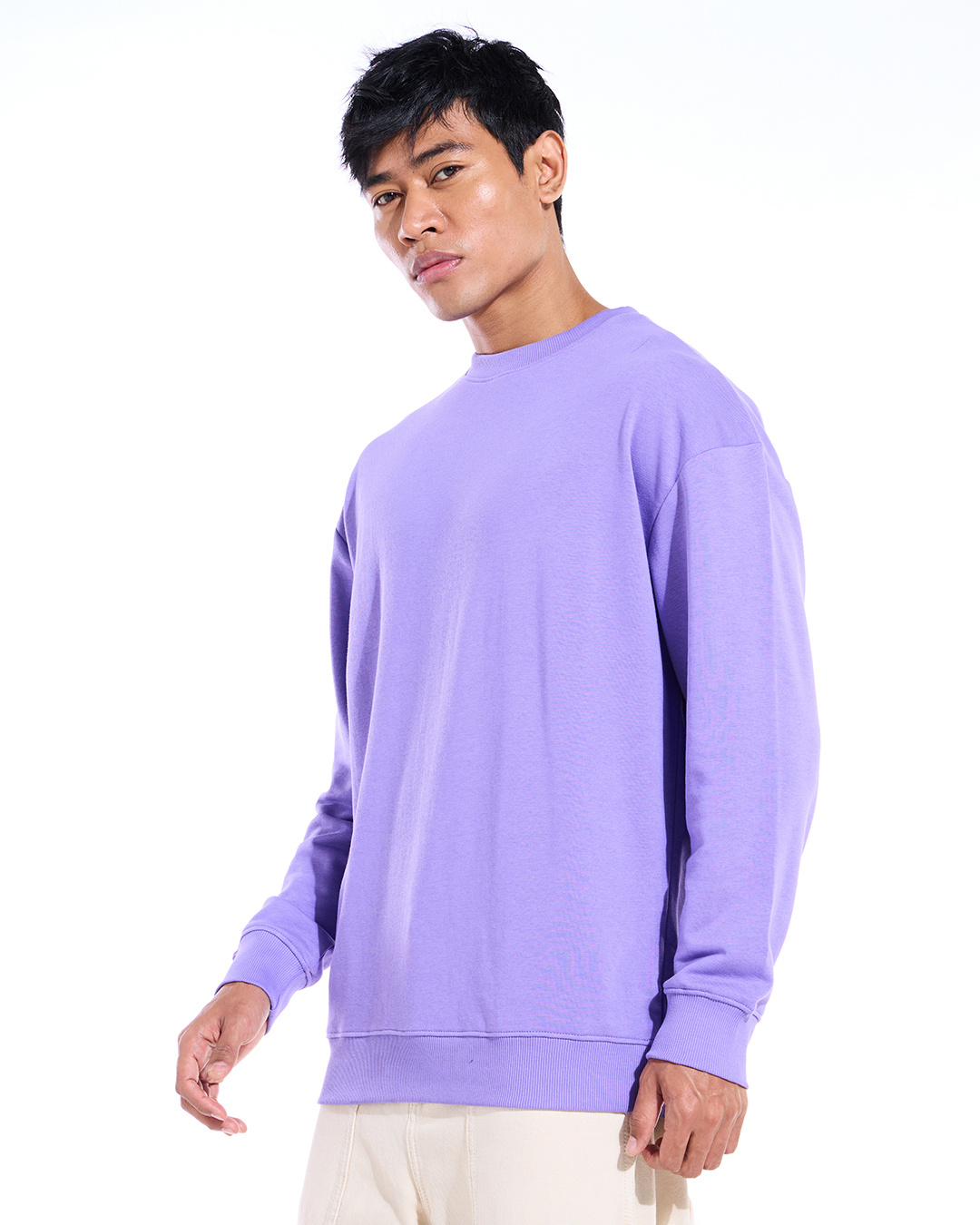 Shop Men's Purple Oversized Sweatshirt-Back