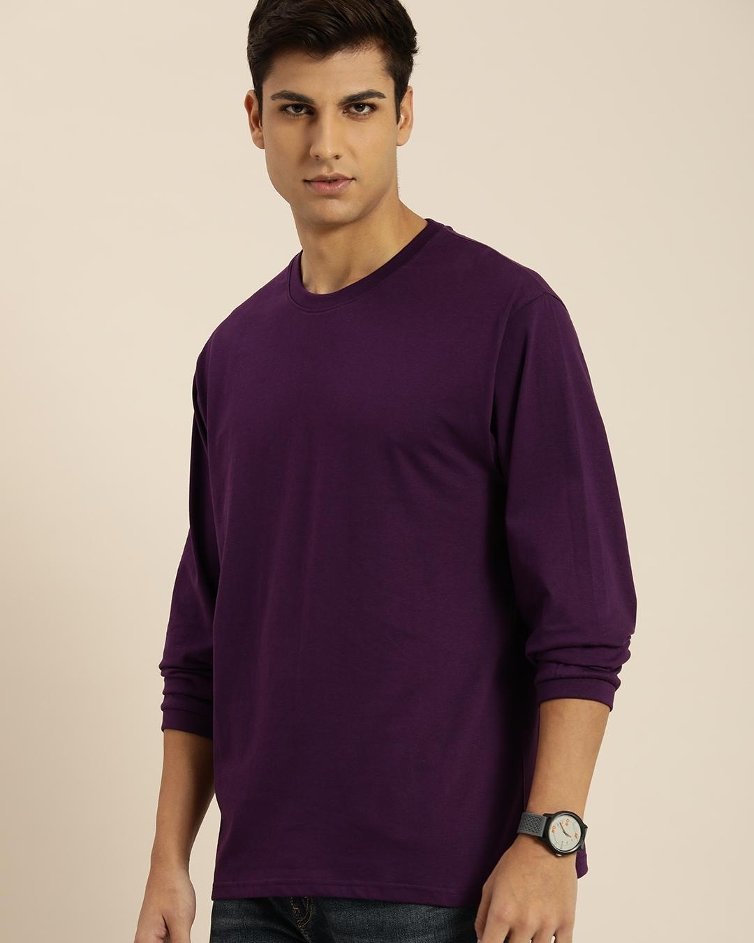 Shop Men's Purple Oversized T-shirt-Back