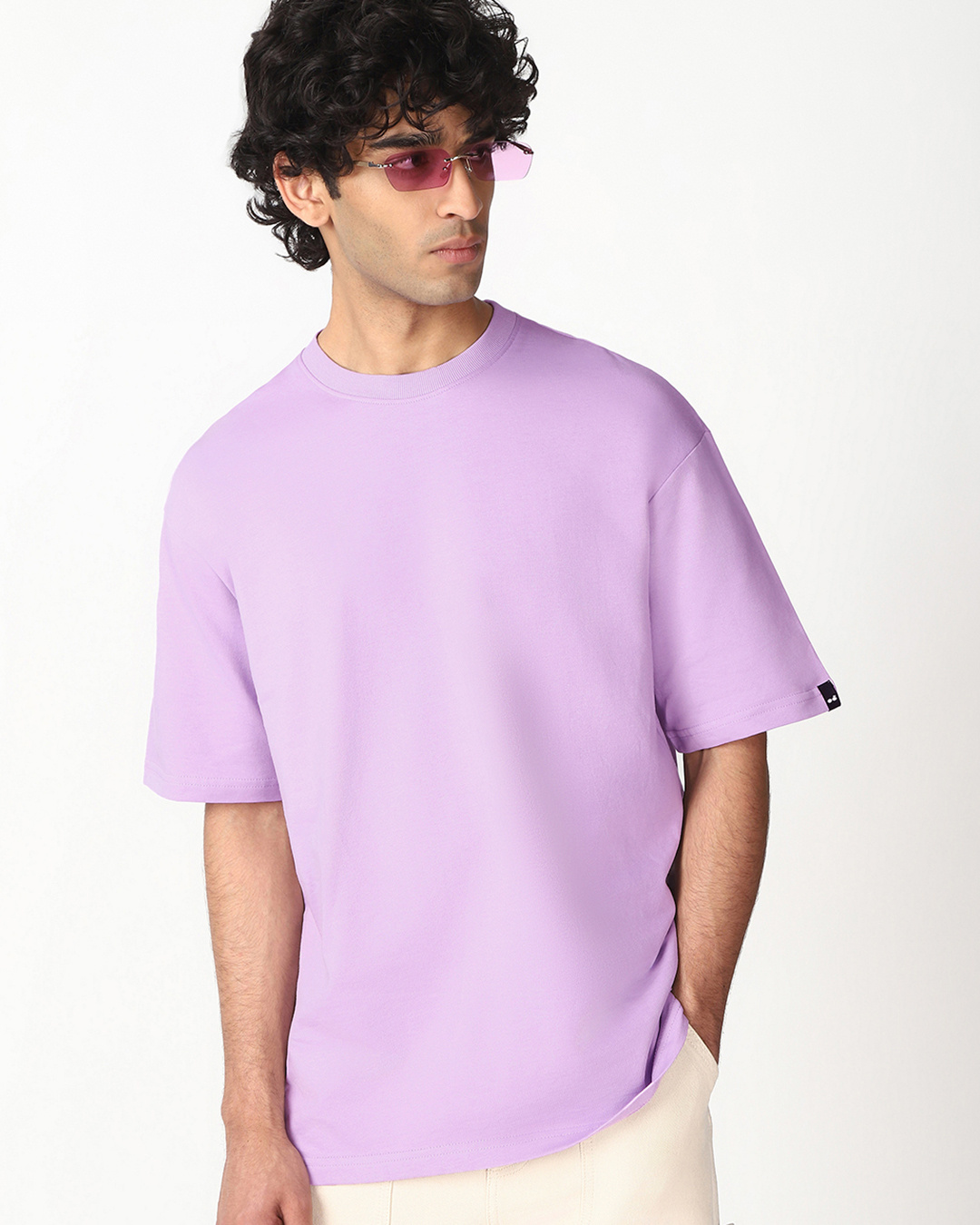 Purple Printed Oversized T-Shirt
