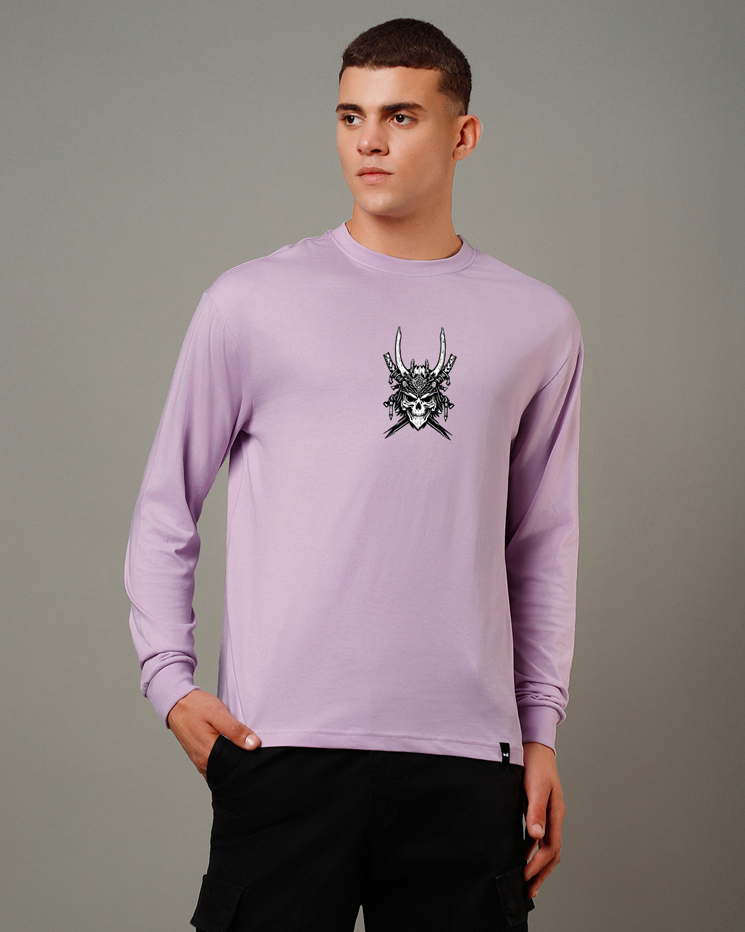 Shop Men's Purple Phantom Graphic Printed Oversized T-shirt-Back