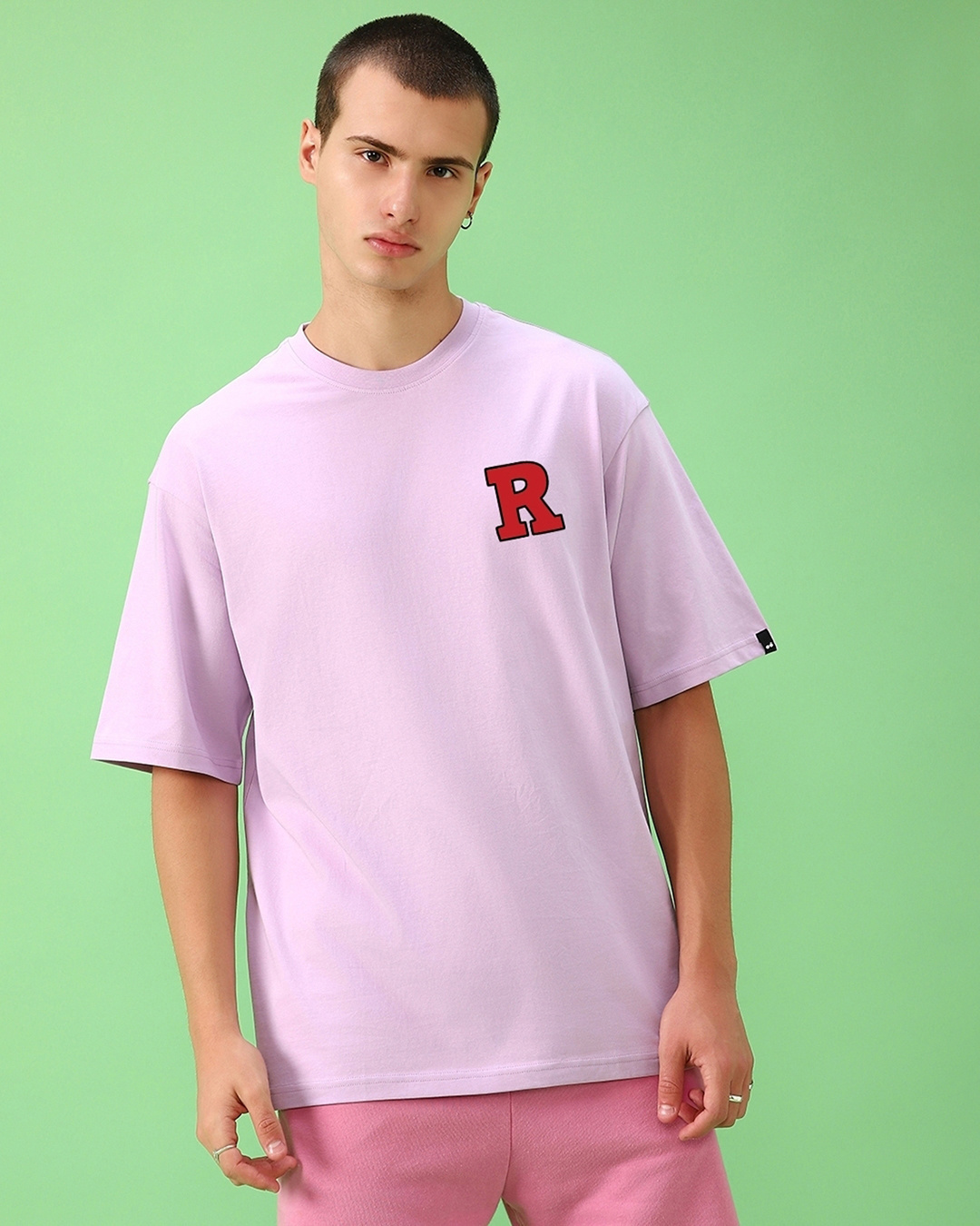 Shop Men's Purple Raphael Graphic Printed Oversized T-shirt-Back
