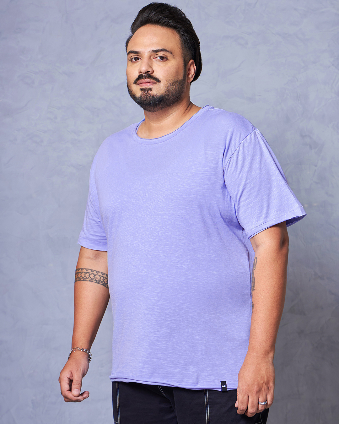 Shop Men's Baby Lavender Plus Size T-shirt-Back