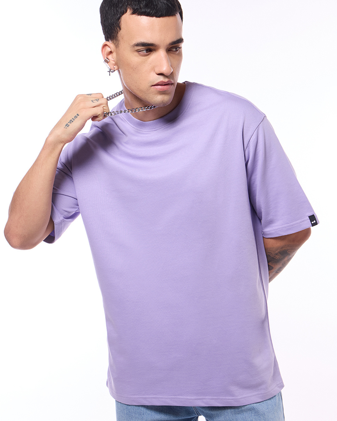 Buy Men's Purple Rose Oversized T-shirt Online at Bewakoof