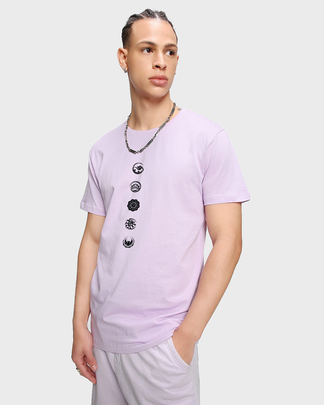 Shop Men's Purple Seek Balance Graphic Printed T-shirt-Back