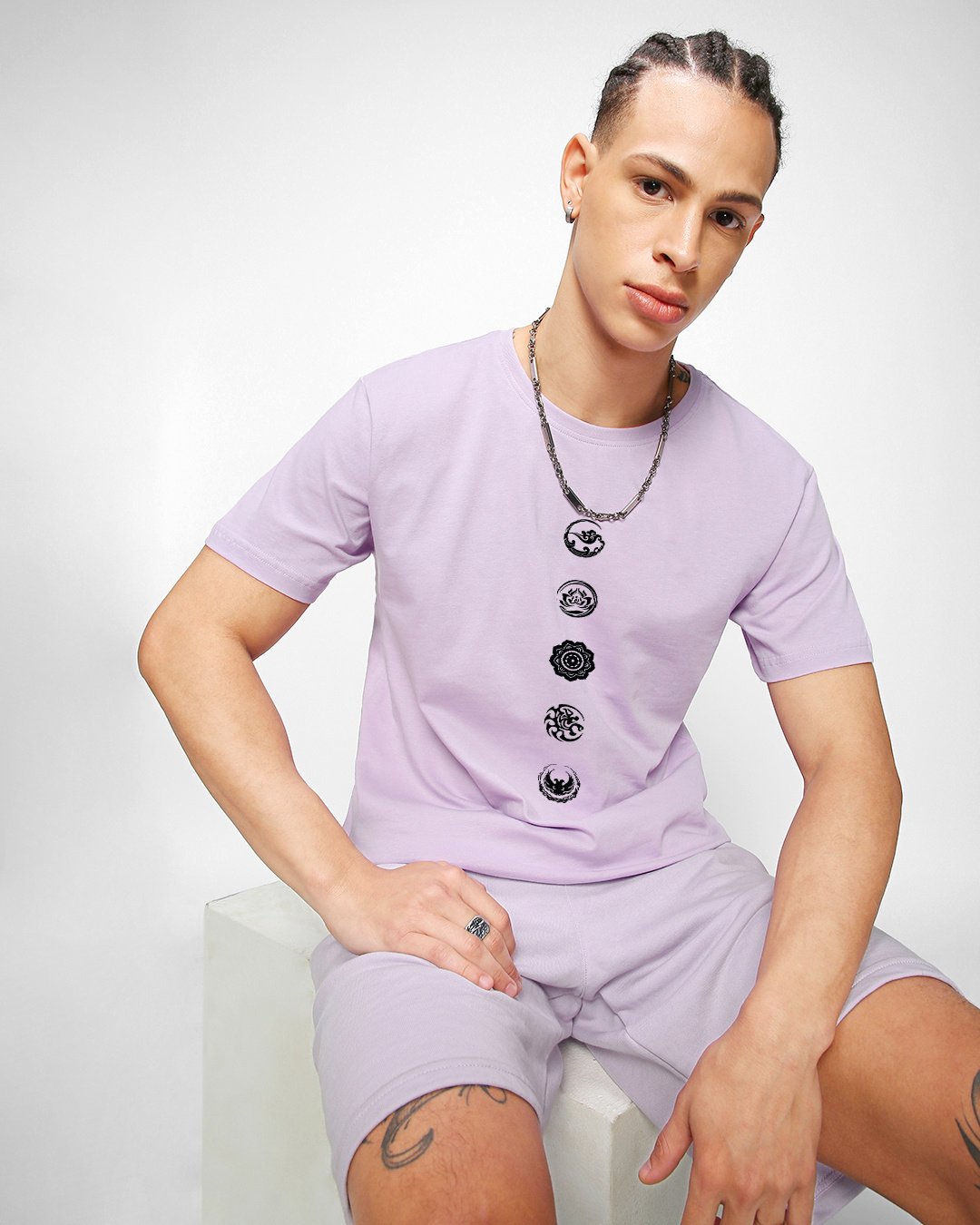 Shop Men's Purple Seek Balance Graphic Printed T-shirt-Back