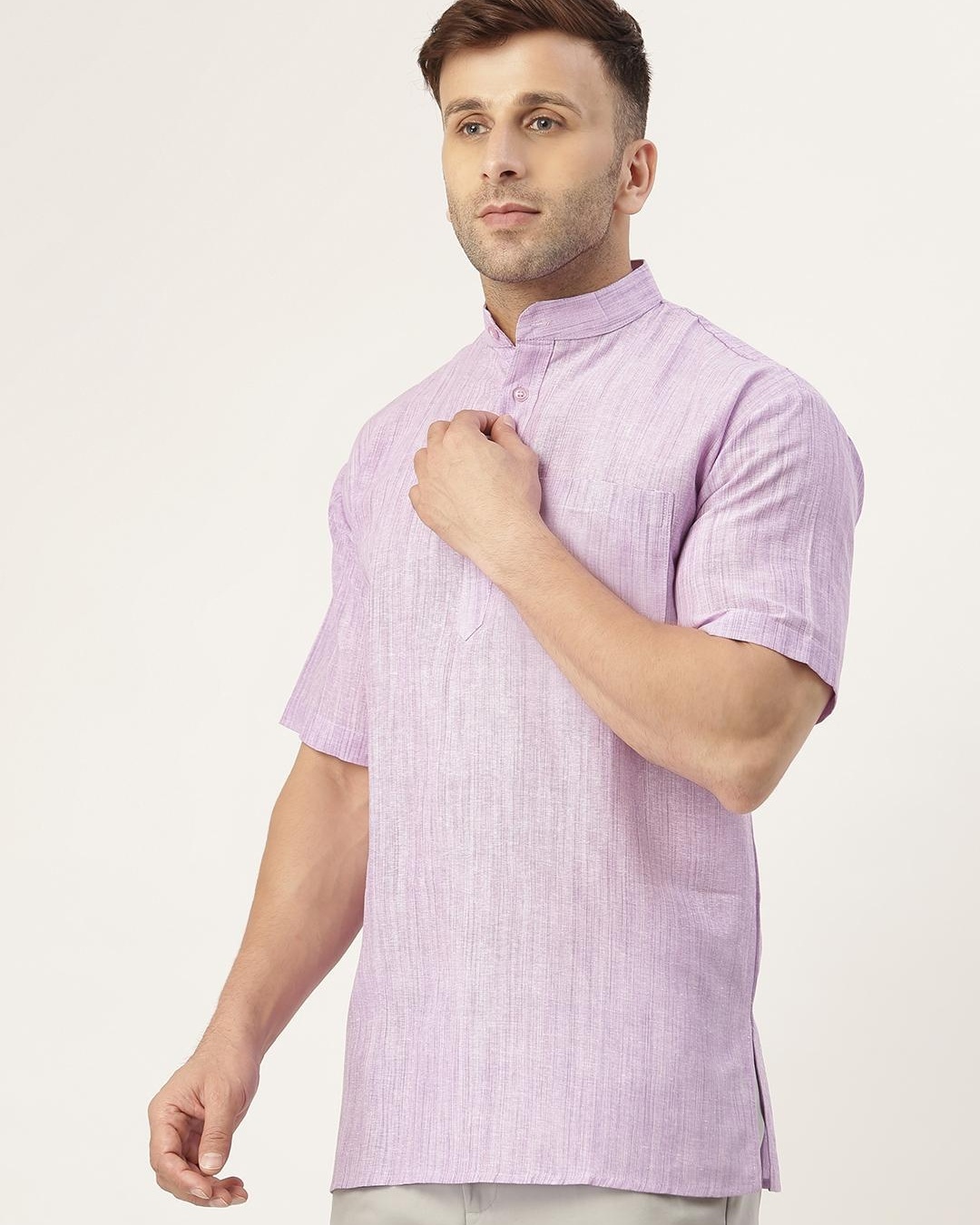 Shop Men's Purple Kurta-Back