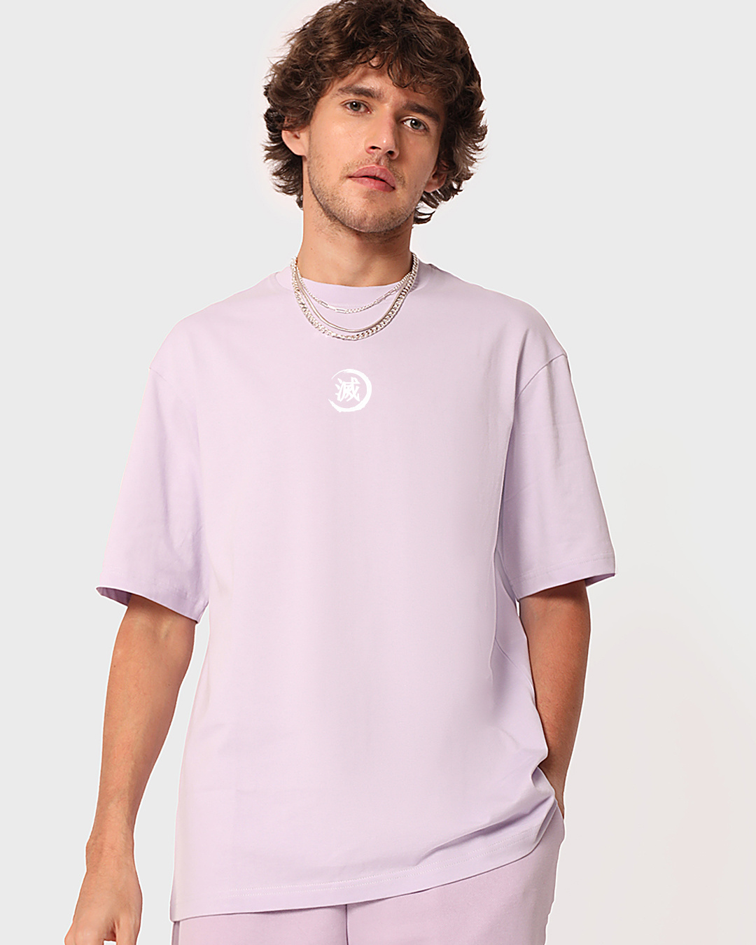 Shop Men's Purple Slayer Squad Graphic Printed Oversized T-shirt-Back