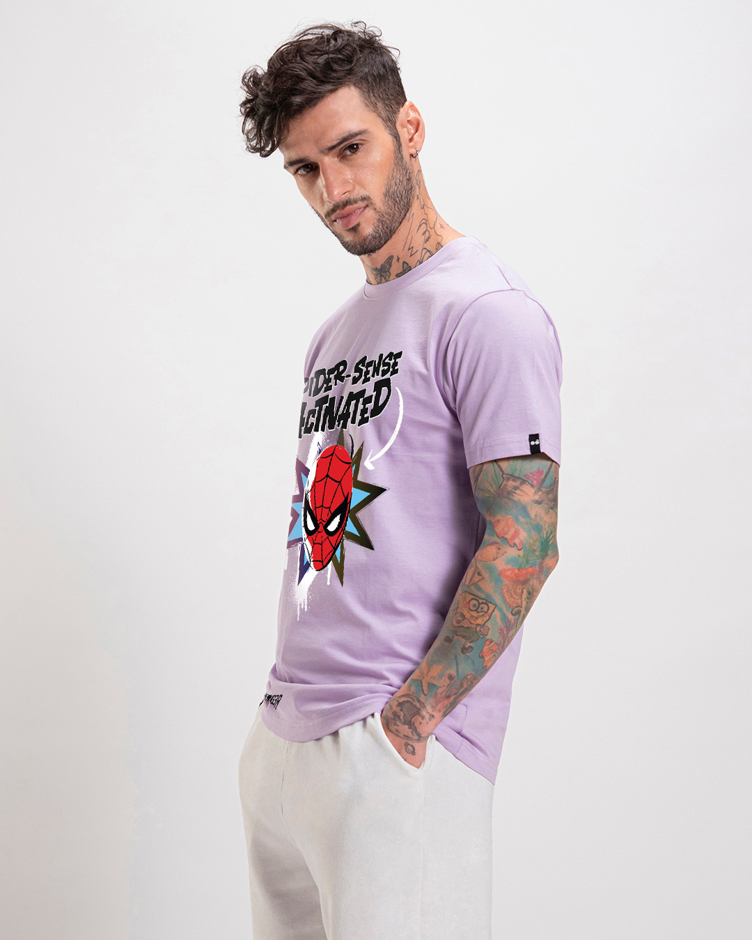 Shop Men's Purple Spidey Sense Graphic Printed T-shirt-Back