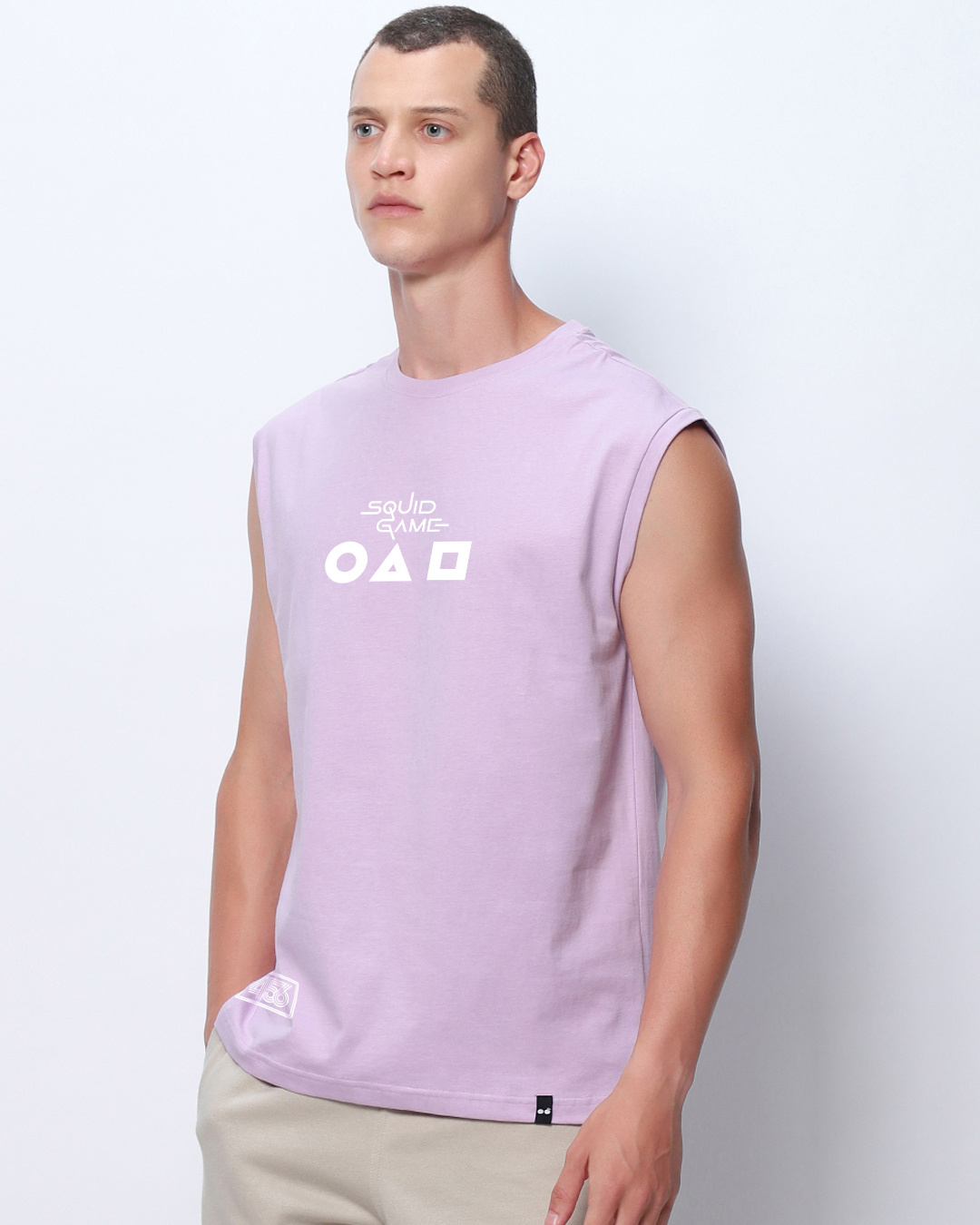 Shop Men's Purple Squid Game 456 Graphic Printed Boxy Fit Vest-Back
