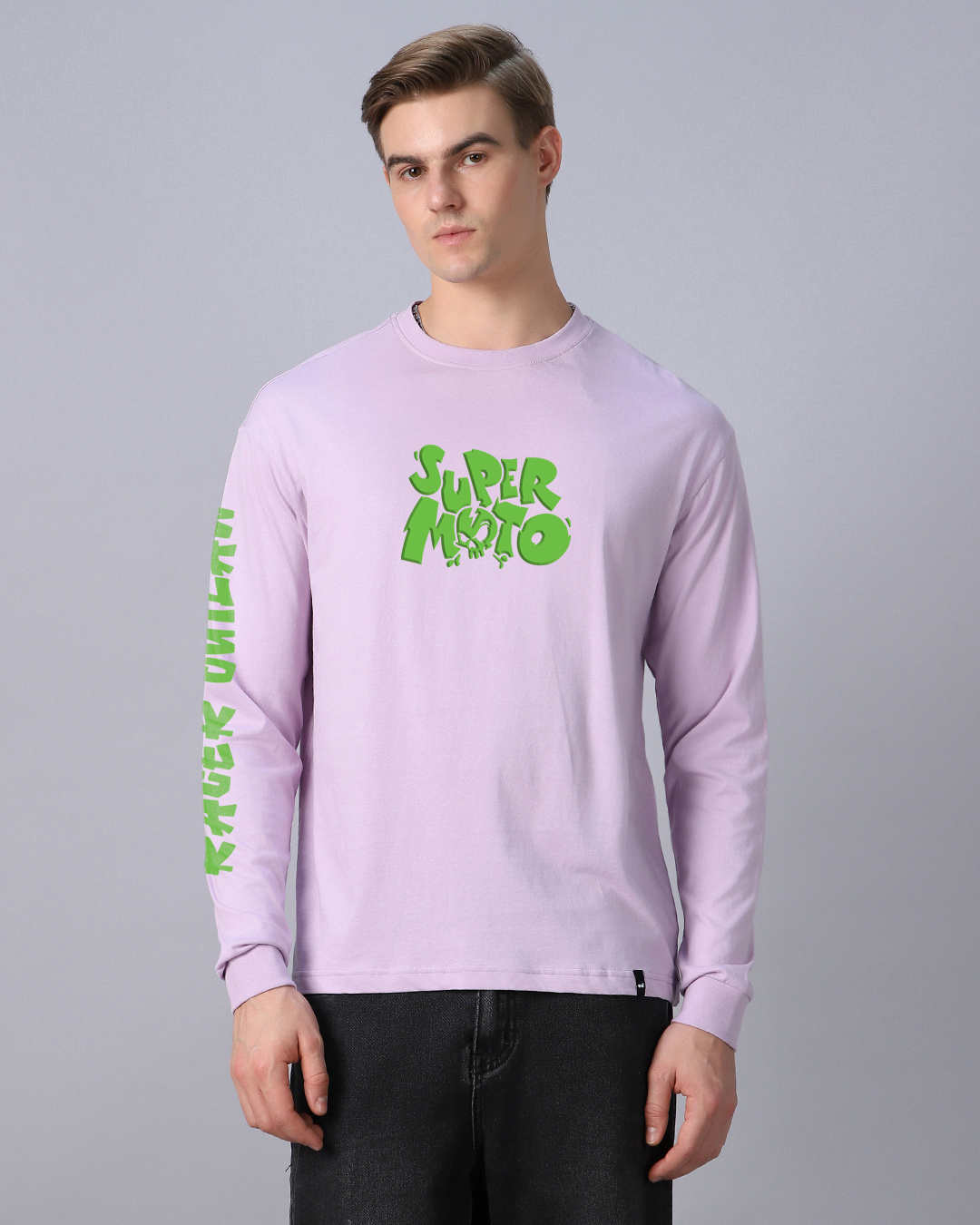 Shop Men's Purple Supermoto Graphic Printed Oversized T-shirt-Back