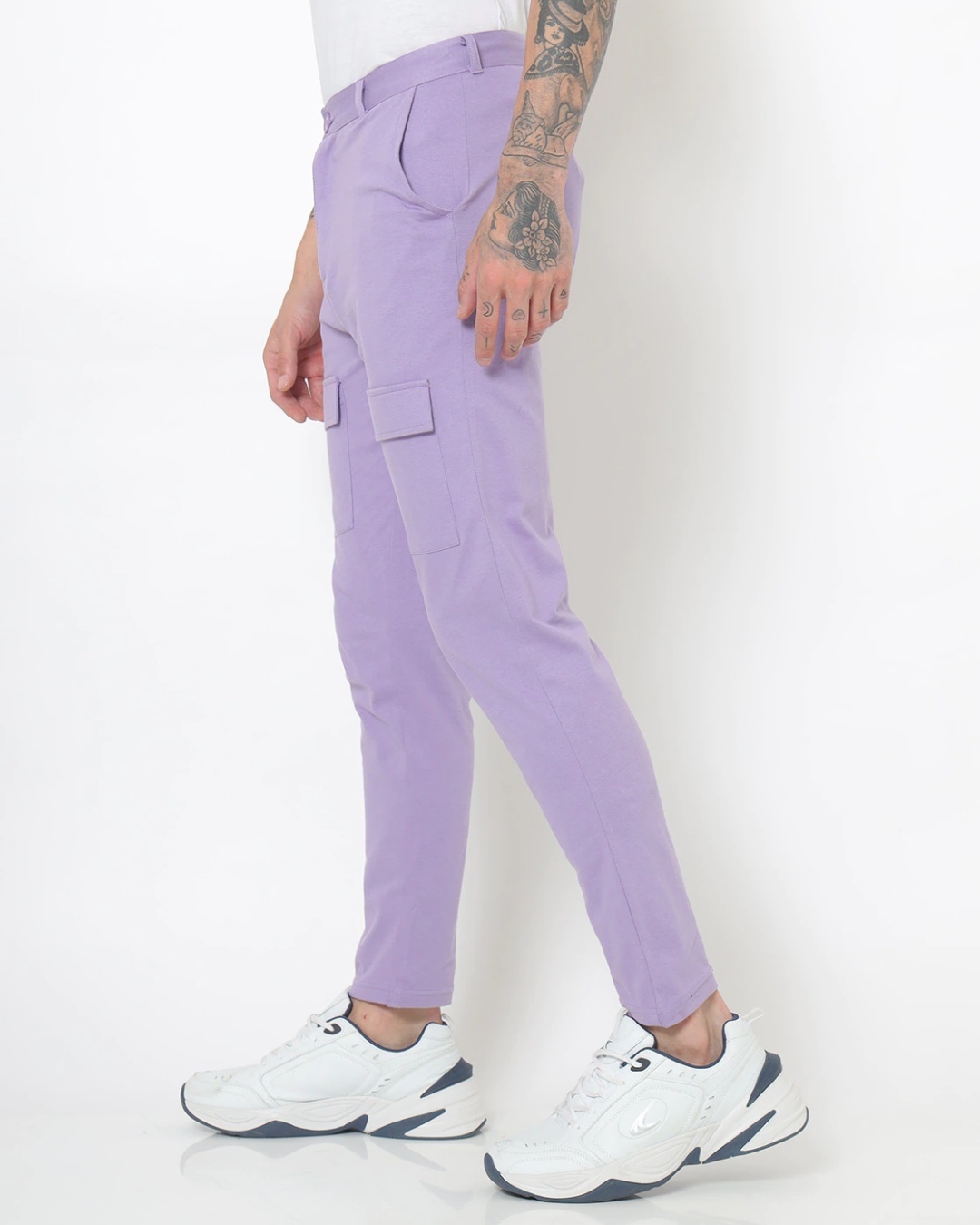 Shop Men's Purple Tapered Fit Chinos-Back
