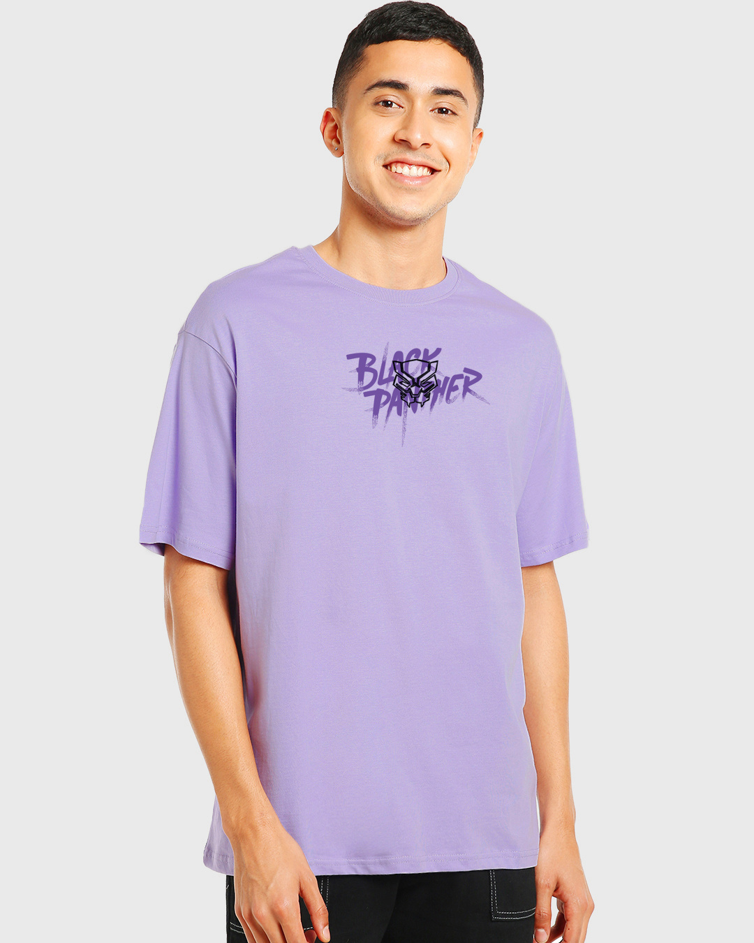 Shop Men's Purple The Warrior King Graphic Printed Oversized T-shirt-Back