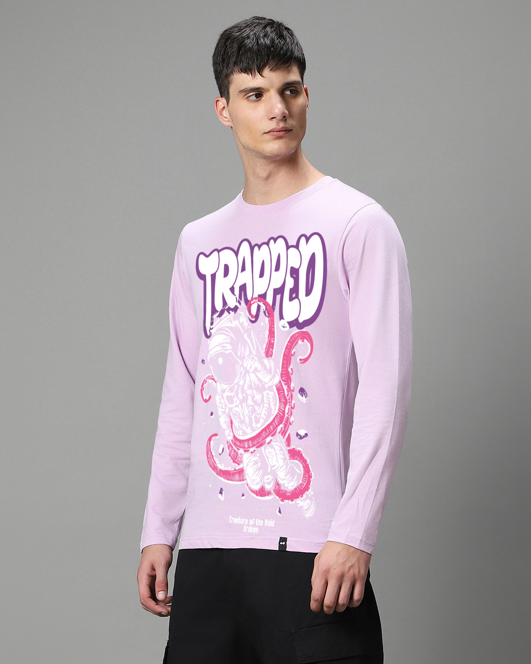 Shop Men's Purple Trapped Graphic Printed T-shirt-Back