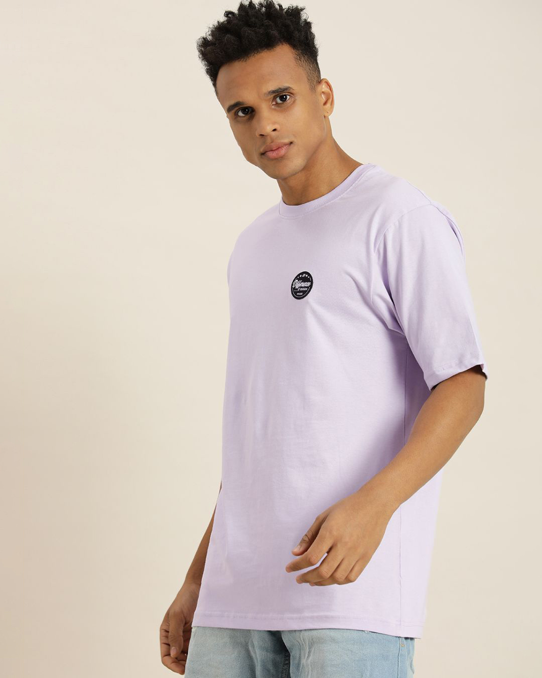 Shop Men's Purple Typography Oversized T-shirt-Back