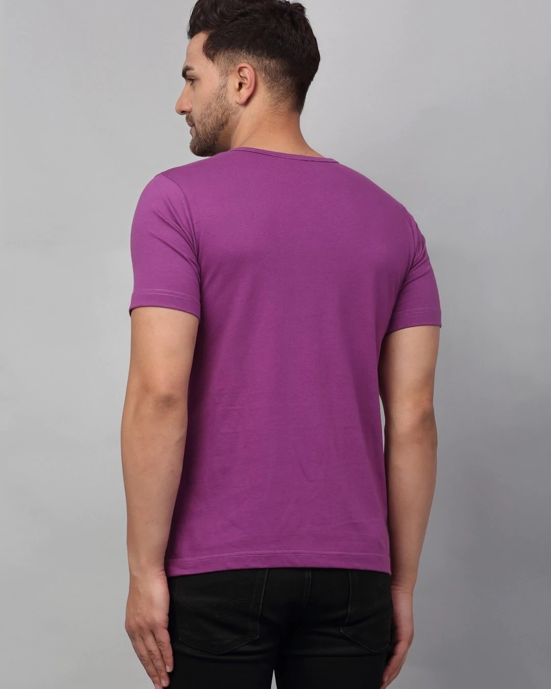 Shop Men's Purple Typography T-shirt-Back