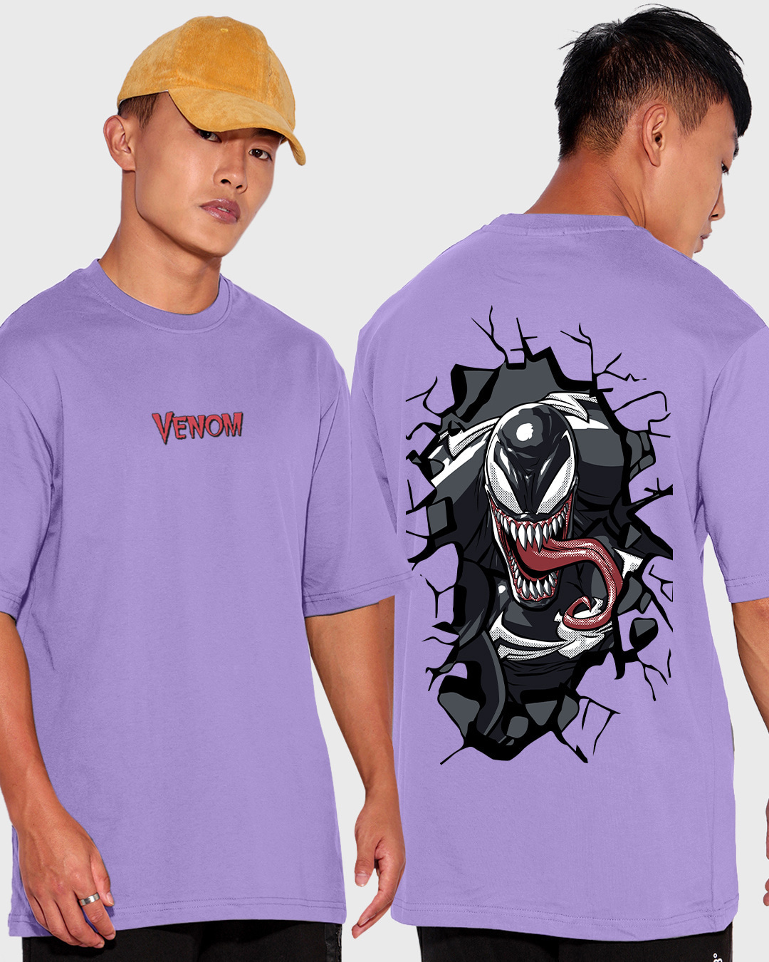 Buy Men's Purple Venom Street Graphic Printed Oversized T-shirt Online ...