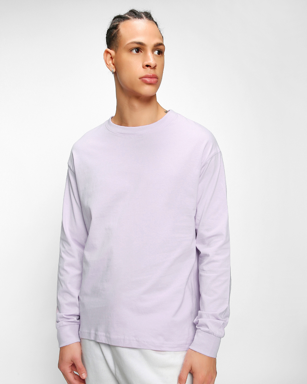 Shop Pack of 2 Men's Purple & White Oversized T-shirt-Back