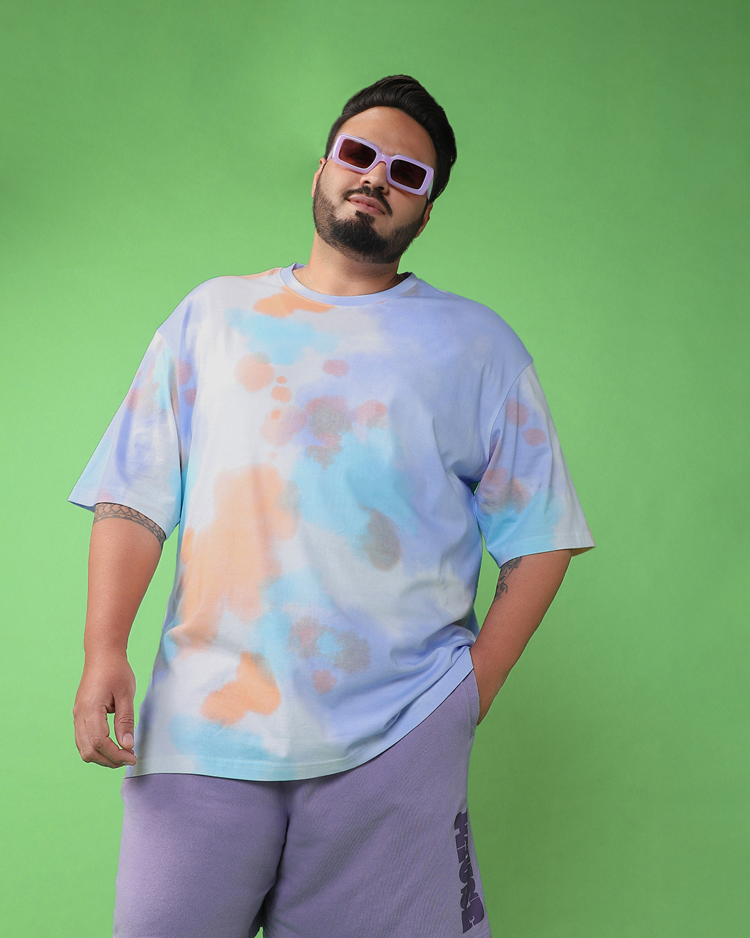 Thick Black Shirt White Tie Dye