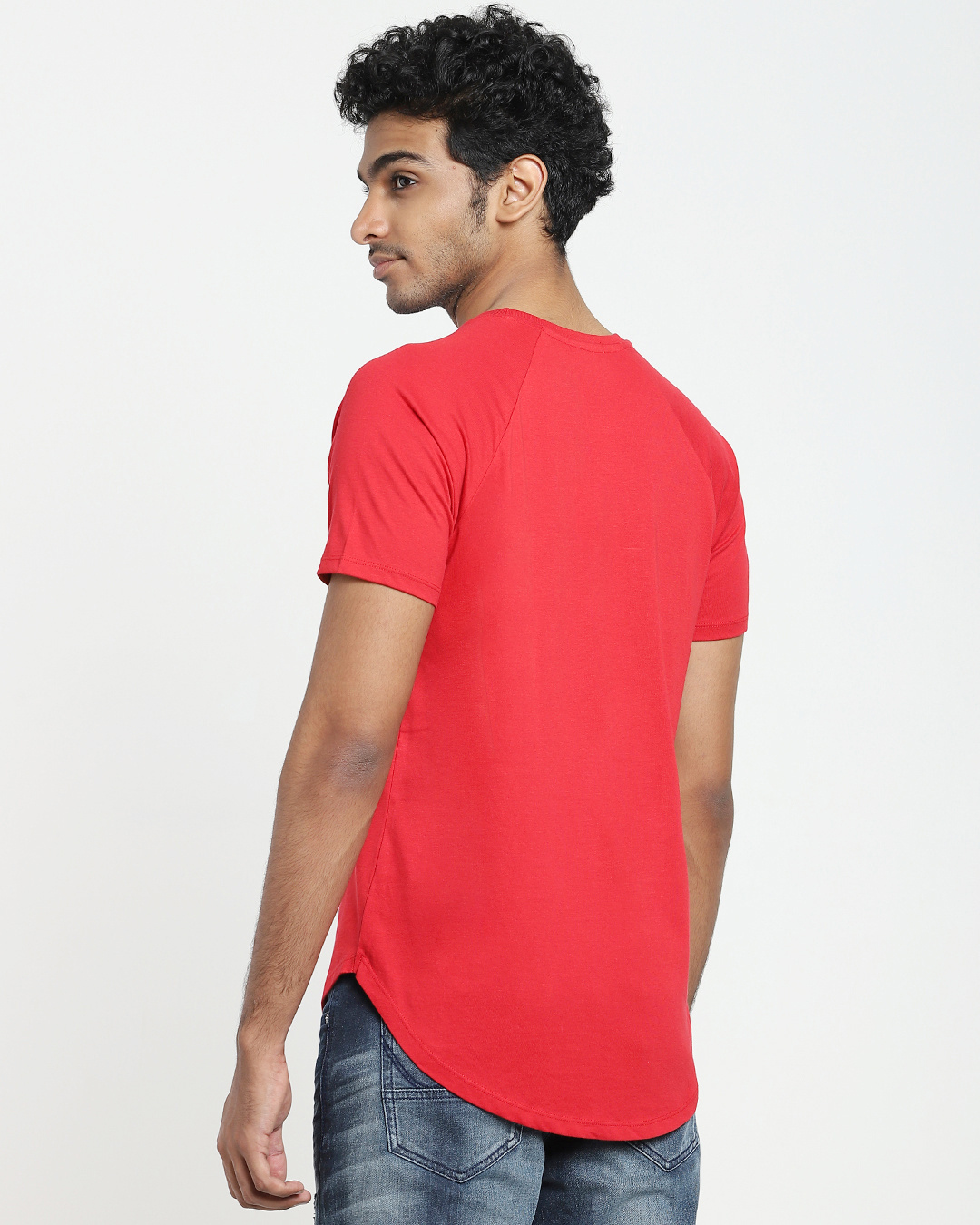 Shop Men's Red Adventure Apple Cut Typography T-shirt-Back