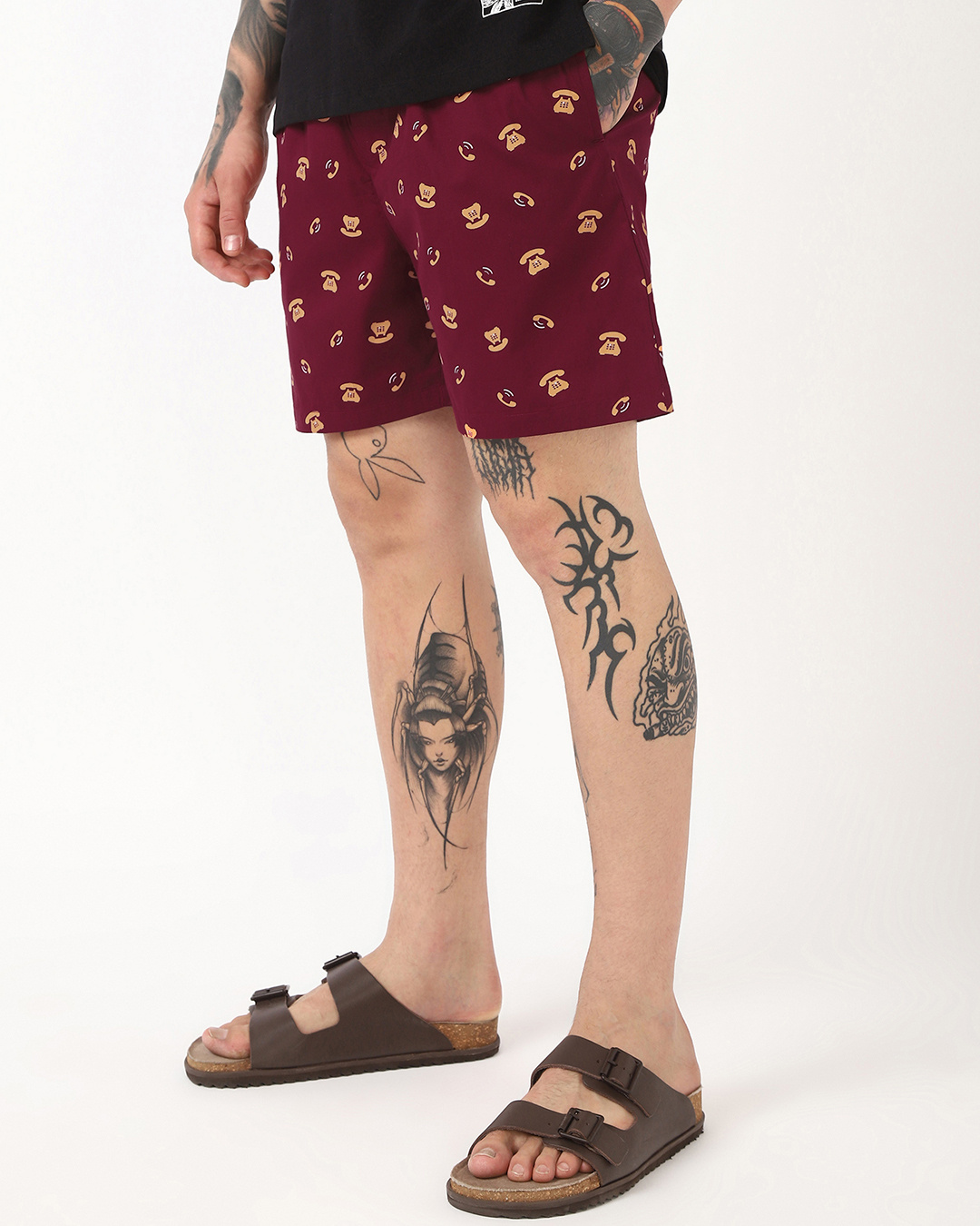 Shop Men's Maroon All Over Printed Boxers-Back