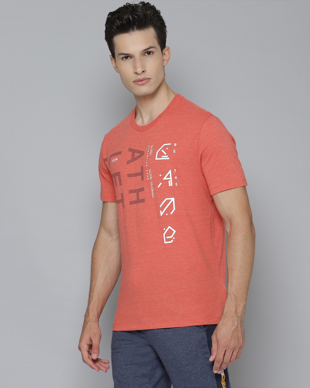 Shop Men's Red Athletics Typography Slim Fit T-shirt-Back