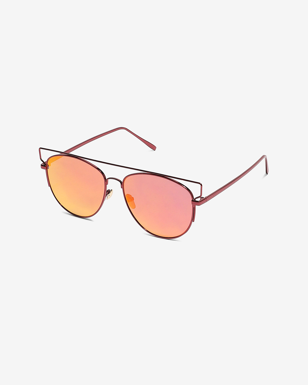 Shop Men's Red Aviator Polarised Lens Full Rim Gradient Sunglasses-Back